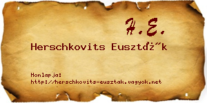 Herschkovits Euszták névjegykártya
